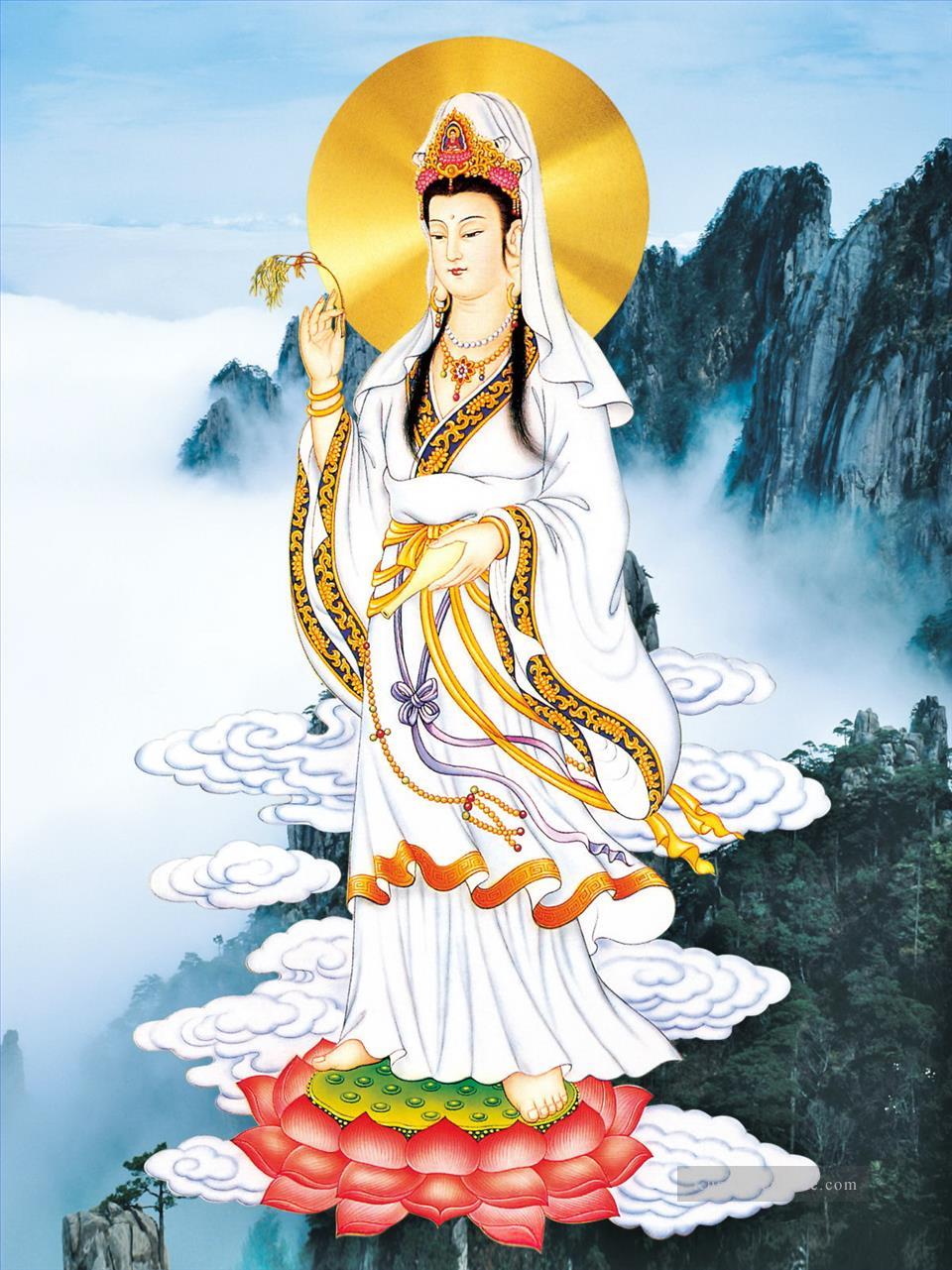Die Statue der Bodhisattva Göttin des Mercy Buddhismus Ölgemälde